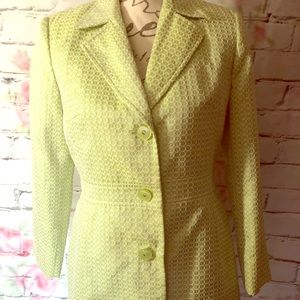 Coat-jacket light weight lime green and white!